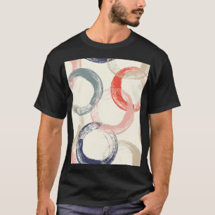 Gekleurde cirkels Penseel Structuur Patroon T-shirt