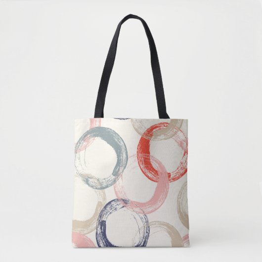 Gekleurde cirkels Penseel Structuur Patroon Tote Bag (Voorkant)