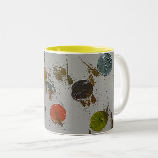 GEKLEURDE CIRKELS Tweetonige Mok (Voorkant rechts)