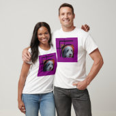 Gekleurde collie met roze t-shirt (Unisex)
