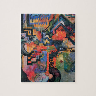 Gekleurde compositie door August Macke, Vintage Ku Legpuzzel
