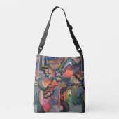 "Gekleurde compositie" Kunsttassen Crossbody Tas (Achterkant)