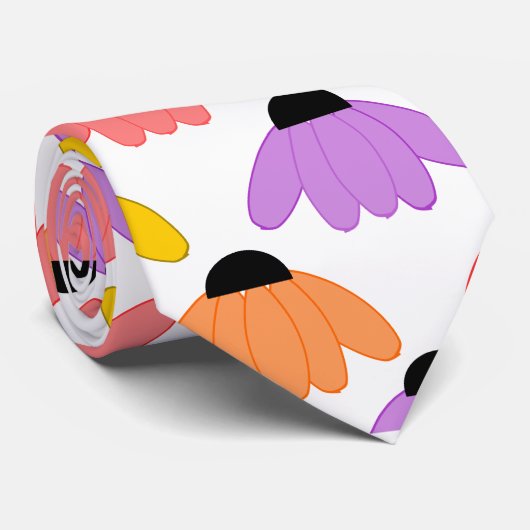 Gekleurde Coneflowers Stropdas (Opgerold)