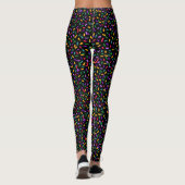 Gekleurde confetti op zwart mardi gras leggings (Achterkant)
