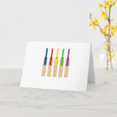 Gekleurde Cricket Bats Kaart (Gele Bloem)