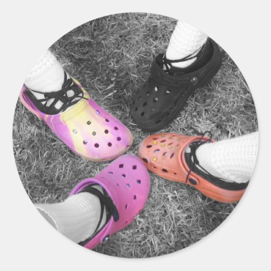 Gekleurde Crocs & Soft Shoes Sticker (Voorkant)