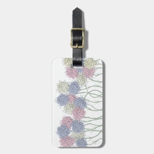  gekleurde deegbloemen bagagelabel (Voorkant verticaal)