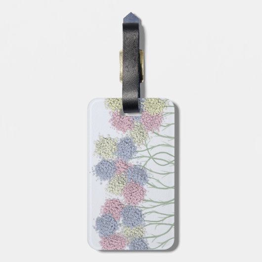 gekleurde deegbloemen bagagelabel (Achterkant verticaal)