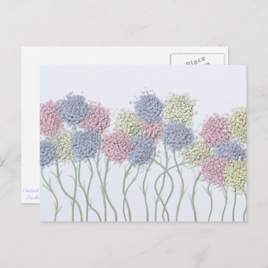  gekleurde deegbloemen briefkaart (Voorkant / Achterkant)
