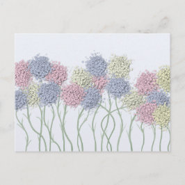 gekleurde deegbloemen briefkaart