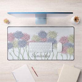 gekleurde deegbloemen bureaumat