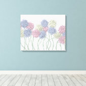 gekleurde deegbloemen canvas afdruk (Insitu (Houten vloer))