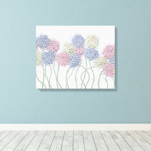 gekleurde deegbloemen canvas afdruk (Insitu (Houten vloer))