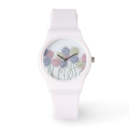  gekleurde deegbloemen horloge