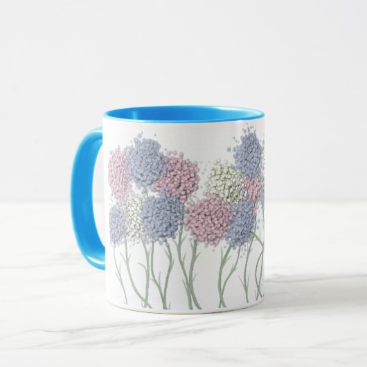  gekleurde deegbloemen mok (Voorkant links)