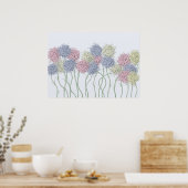  gekleurde deegbloemen poster (Keuken)
