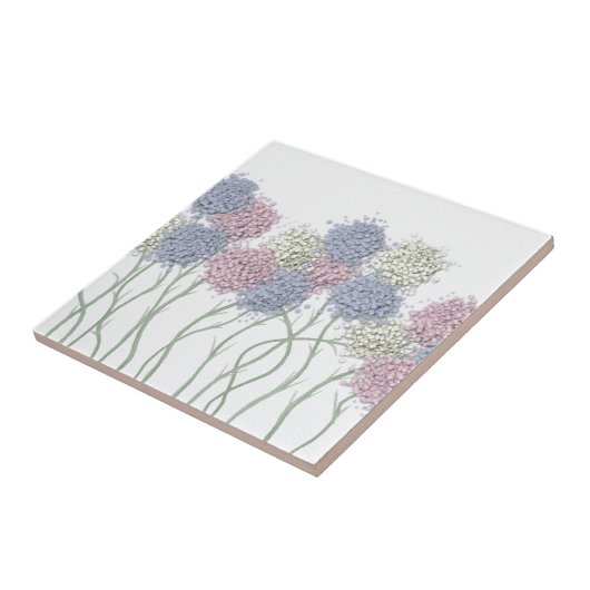  gekleurde deegbloemen tegeltje (Zijkant)