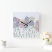  gekleurde deegbloemen vierkante klok (Huis)