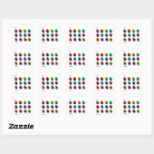 Gekleurde Denneappels Gift Tag Vierkante Sticker (Vel)