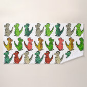 gekleurde dinosaurussen badhanddoek (Badhanddoek)