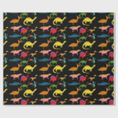 gekleurde dinosaurussen cadeaupapier (Vlak)