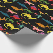 gekleurde dinosaurussen cadeaupapier (Hoek)
