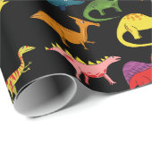 gekleurde dinosaurussen cadeaupapier (Rol Hoek)