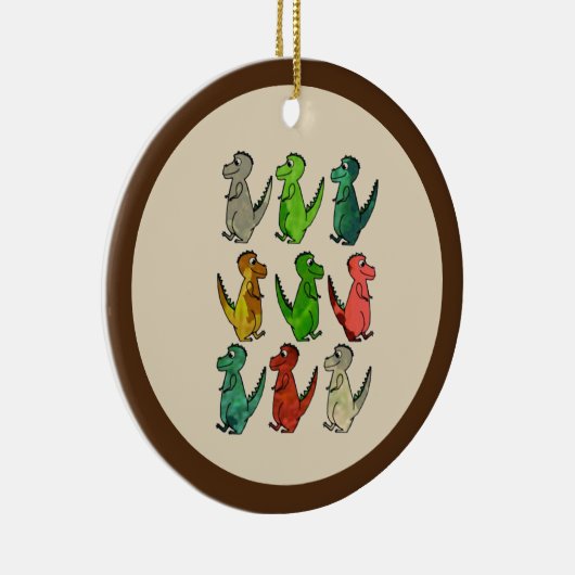 gekleurde dinosaurussen keramisch ornament (Rechts)