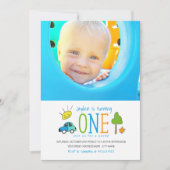 Gekleurde Doodles 1e Verjaardag Party Auto Zonnesc Kaart (Voorkant)