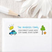 Gekleurde Doodles Adresetiketten / Auto Etiket (Insitu)