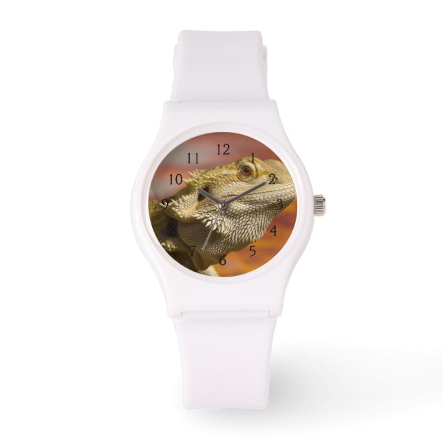 Gekleurde draak (Pogona Vitticeps) op een tak, Horloge (Voorkant)