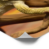 Gekleurde draak (Pogona Vitticeps) op een tak, Poster (Hoek)