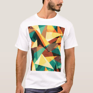 Gekleurde Driehoek Houten Effect Textuur T-shirt