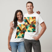 Gekleurde Driehoek Houten Effect Textuur T-shirt (Unisex)