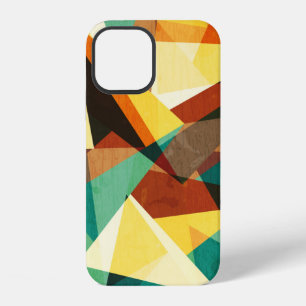 gekleurde driehoek naadloze textuur met hout effec iPhone 12 hoesje