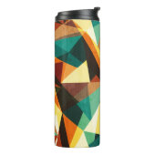 gekleurde driehoek naadloze textuur met houtexact thermosbeker (Gedraaid links)