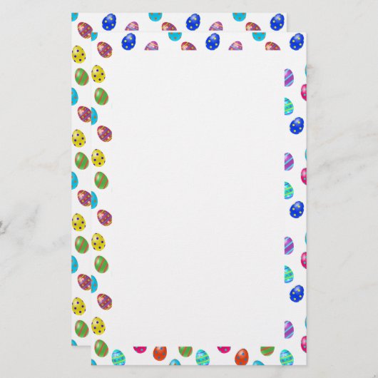 Gekleurde eieren Pasen Briefpapier (Voorkant / Achterkant)
