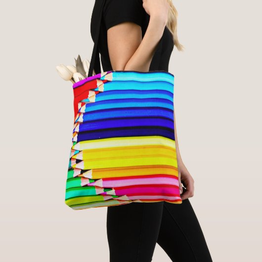 gekleurde encils, kunstleraar tote bag (Dichtbij)