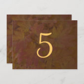 Gekleurde esdoorn laat trouwtafel nummer briefkaart (Voorkant / Achterkant)