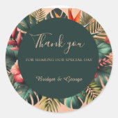 Gekleurde Exotische Hawaiiaanse Tropische Huwelijk Ronde Sticker (Voorkant)