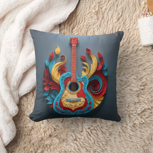 Gekleurde Fantasy Gitaar Kussen (Deken)