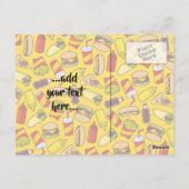 Gekleurde Fast Food pictogrammen Patroon Briefkaart (Achterkant)