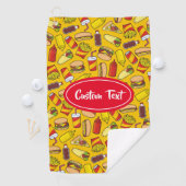 Gekleurde Fast Food pictogrammen Patroon Golfhanddoek (Insitu)
