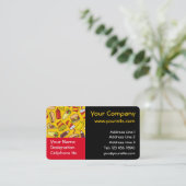 Gekleurde Fast Food pictogrammen Patroon Horizonta Visitekaartje (Staand voorkant)