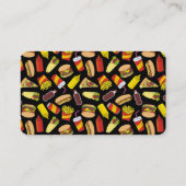 Gekleurde Fast Food pictogrammen Patroon Horizonta Visitekaartje (Achterkant)