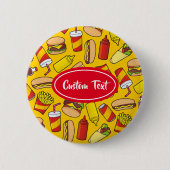 Gekleurde Fast Food pictogrammen Patroon Ronde Button 5,7 Cm (Voorkant)