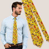 Gekleurde Fast Food pictogrammen Patroon Stropdas