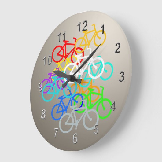 gekleurde fietsen grote klok (Hoek)