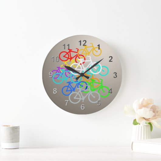 gekleurde fietsen grote klok (Huis)