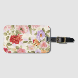  gekleurde floraal bagagelabel